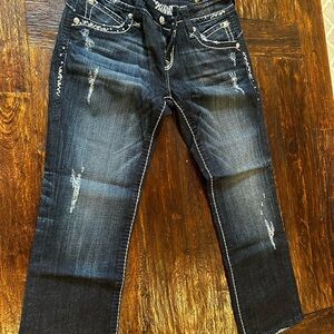 Rock Revival Dark Blue Ankle Jeans